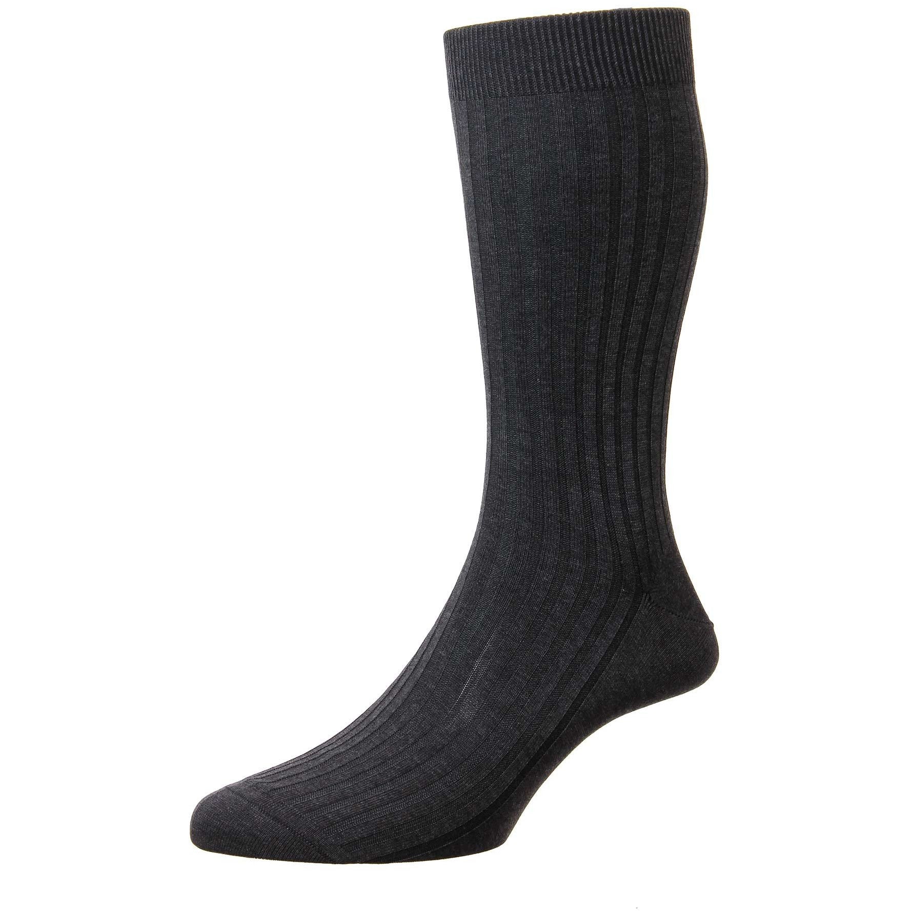 Danvers 5x3 Rib Cotton Lisle Dress Socks