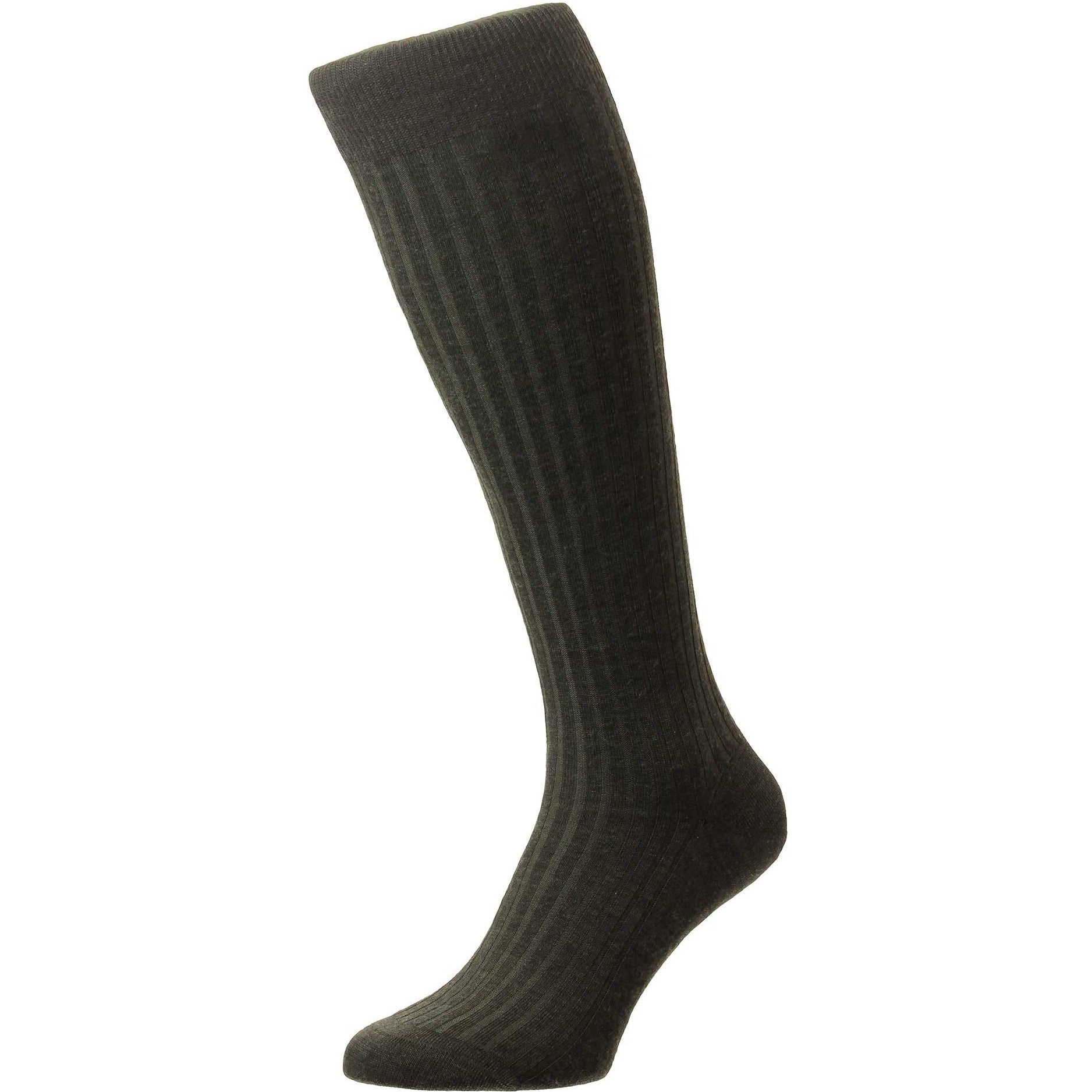 Laburnum 5x3 Rib Merino Over the Calf Wool Dress Socks
