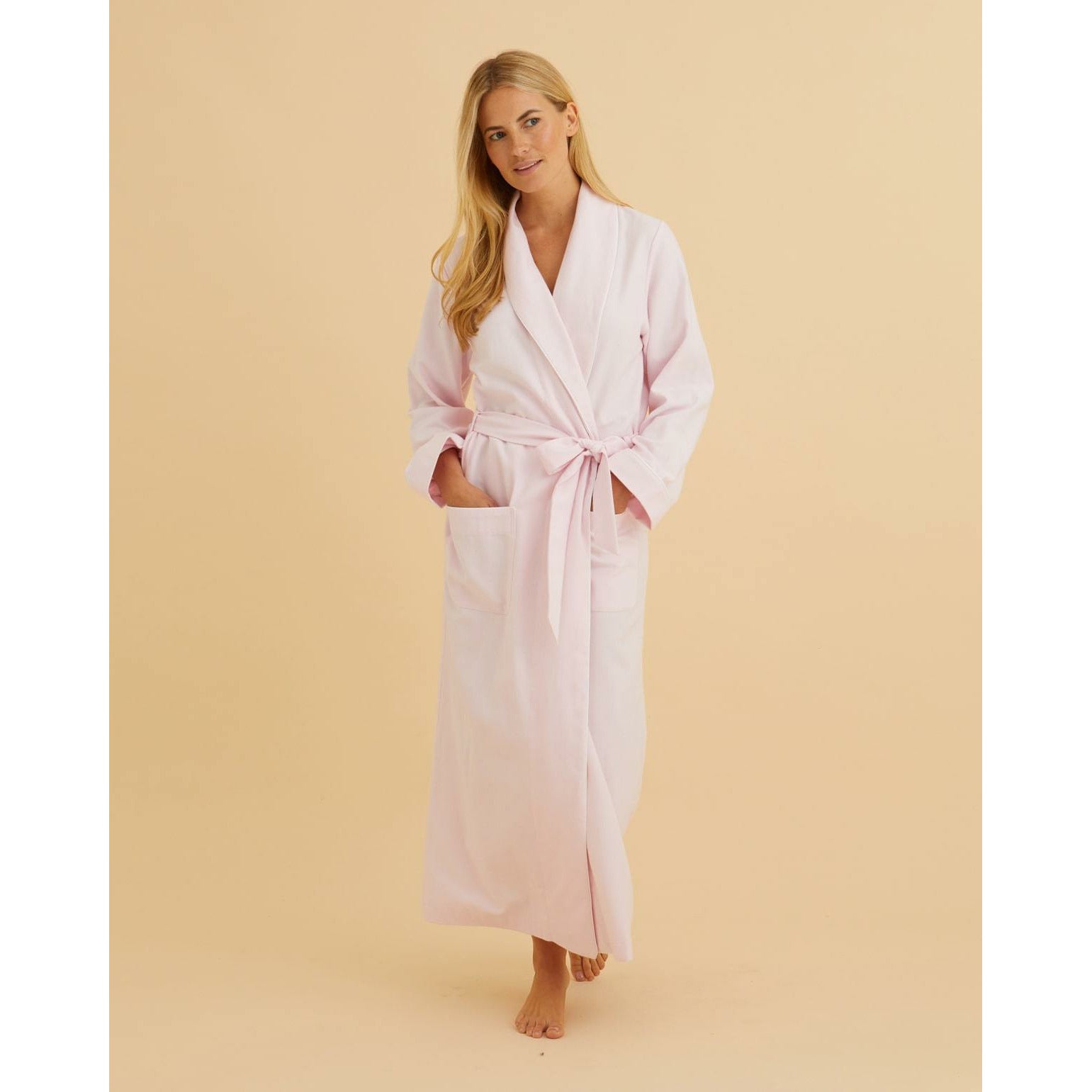 Brushed Cotton Flannel Dressing Gown
