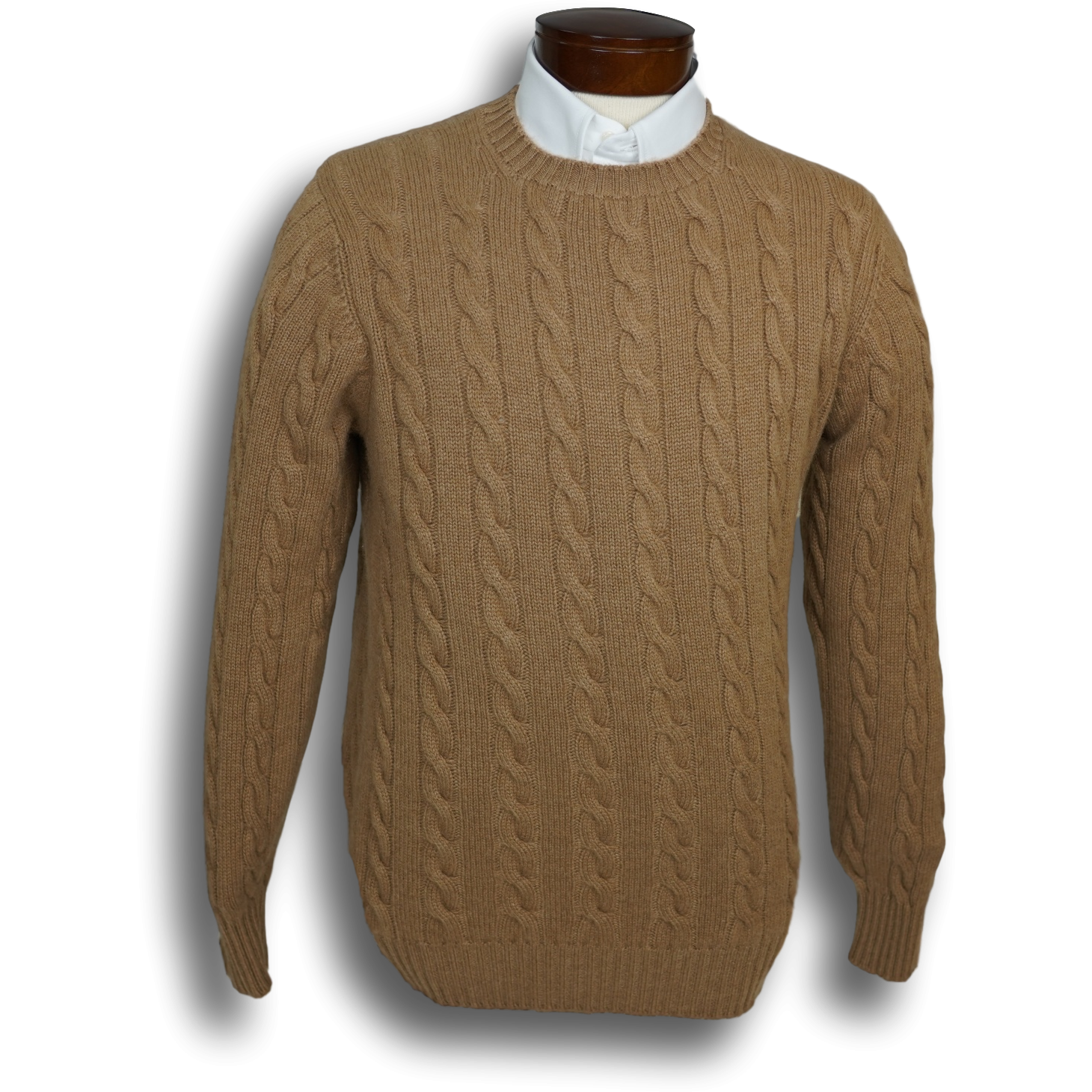 Camelhair Crewneck Cable Sweater