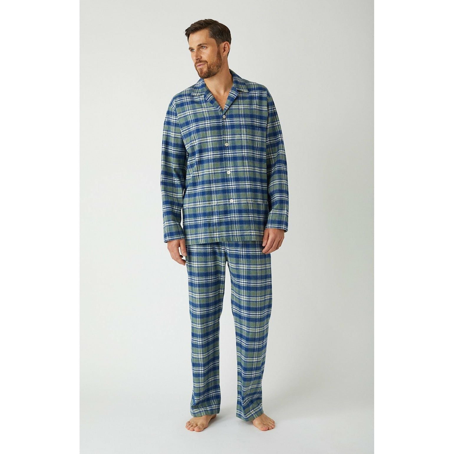 Men's Flannel Pajama Set, Bonsoir of London