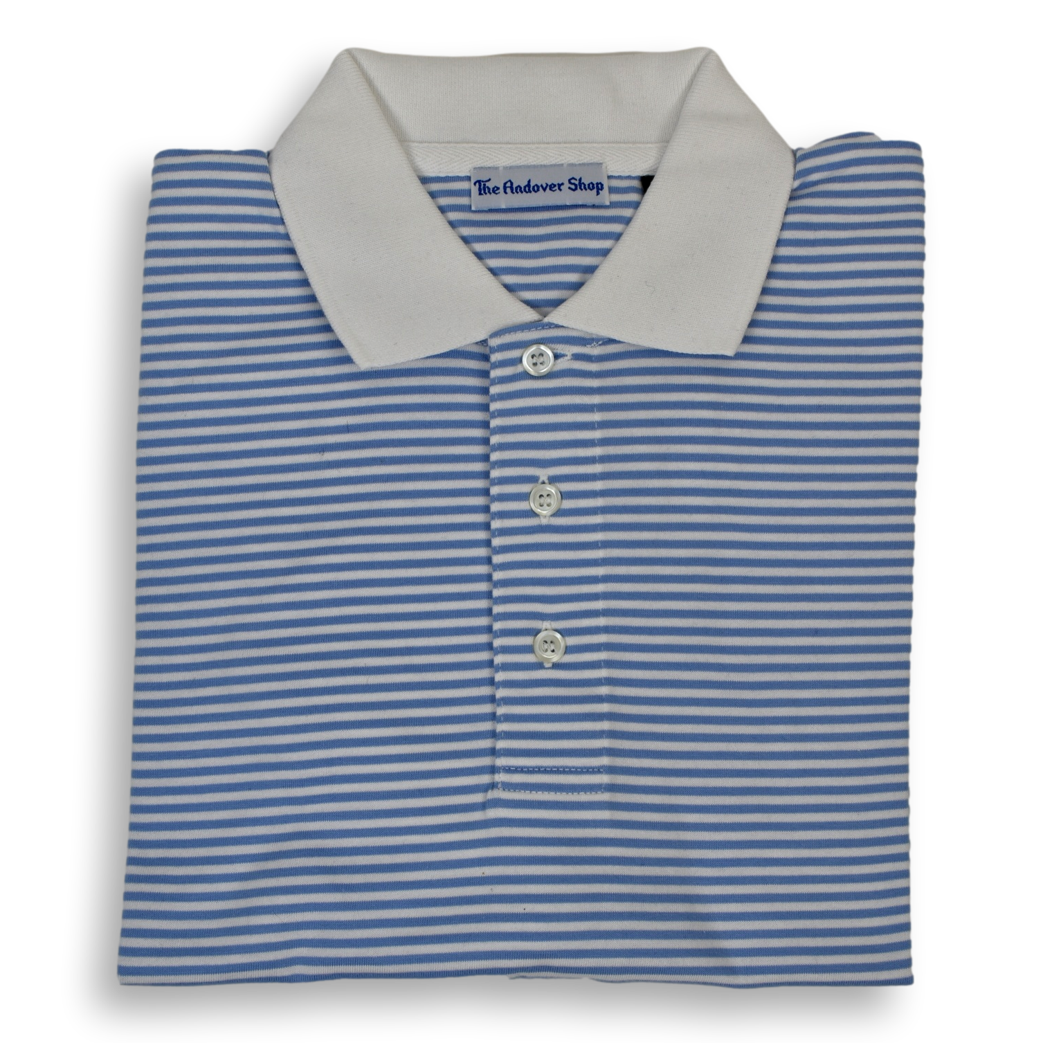 Striped Jersey Polo with Contrast Collar