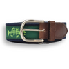 Neon Green Fish Leather Tab Belt