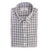 Navy and Tan Linen Tattersall Button Down Sport Shirt