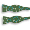 Green Square Patterned Silk Bow Tie