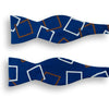 Blue Square Patterned Silk Bow Tie