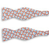 Light Blue, Orange, and White Abstract Square Patterned Silk Bow Tie