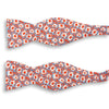 Orange, Sky Blue, and White Abstract Square Patterned Silk Bow Tie