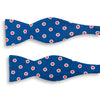 Blue with Red and White Circle Patterned Silk Bow Tie