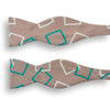 Light Khaki Square Patterned Silk Bow Tie