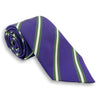 Purple with Forest Green and White Repp Stripe Silk Tie