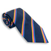 Navy with Gold, Berry, and Royal Repp Stripe Silk Tie