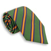 Green with Purple and Gold Reppe Stripe Silk Tie