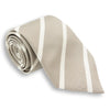 Light Khaki with White Stripe Silk Tie