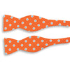Orange with Sky Blue and White Circle Patterned Silk Bow Tie