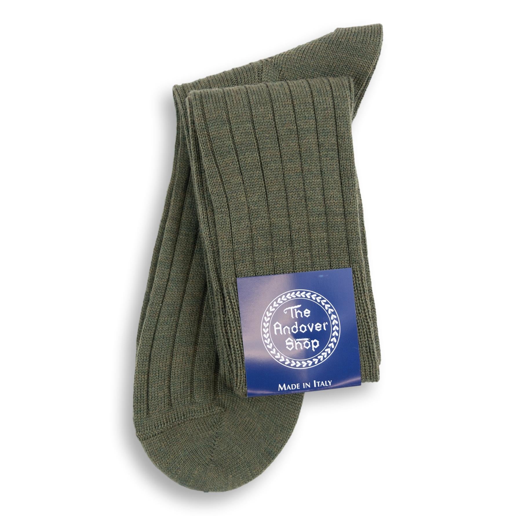 Over the Calf Ribbed Wool Dress Socks