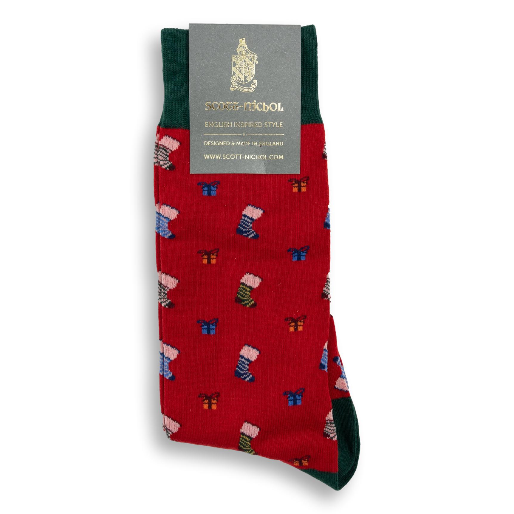 Christmas Present and Stocking Mid-Calf Dress Sock