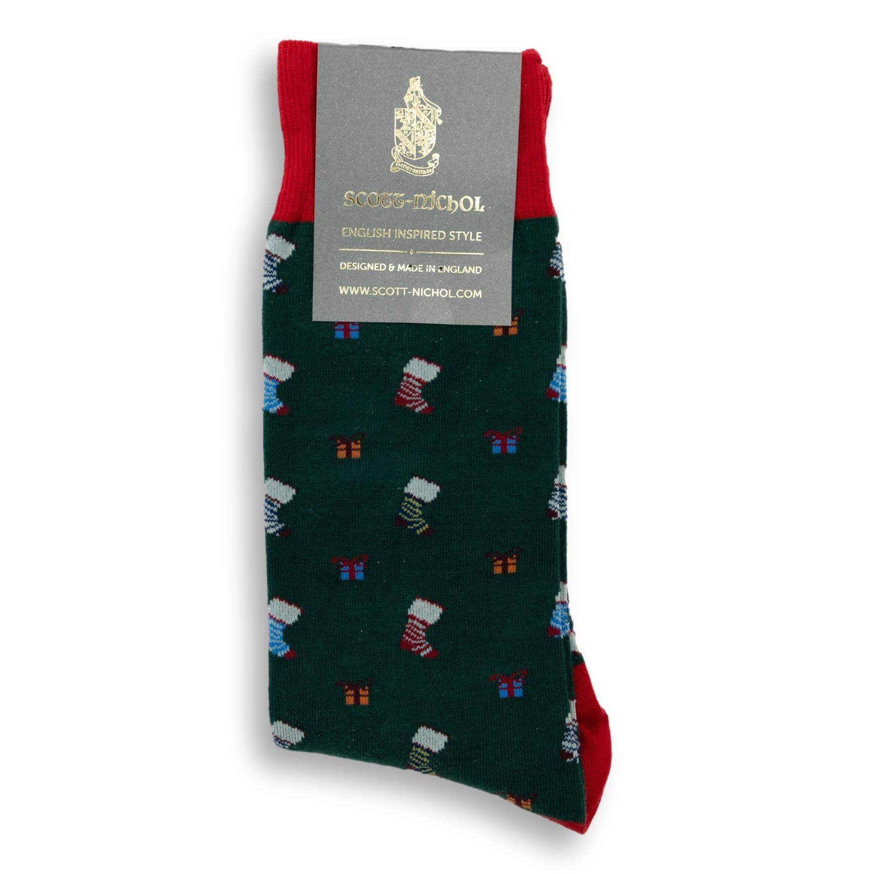 Christmas Present and Stocking Mid-Calf Dress Sock
