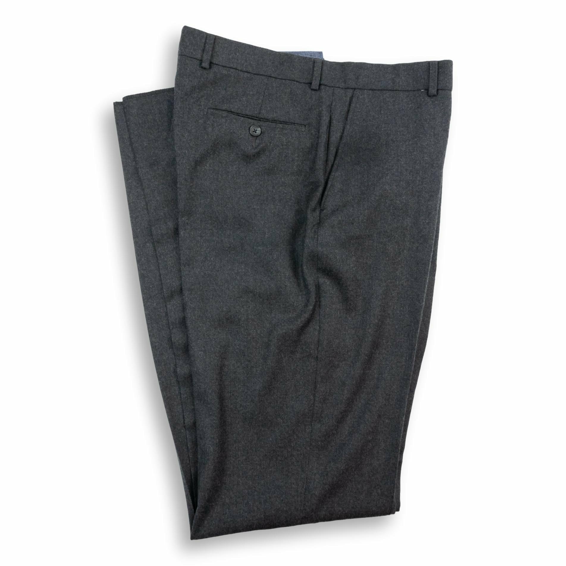 Cashmere and Wool Flannel Plain Front Trousers