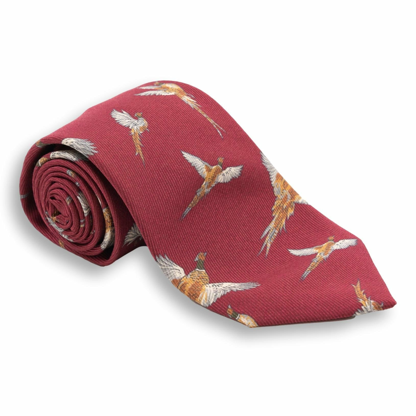 Pheasant Silk Print Tie