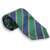 Green, Navy, and Gold Silk Repp Stripe Tie