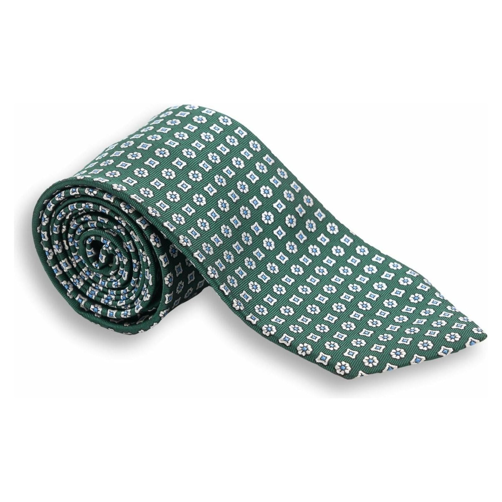 Flower and Abstract Square Woven Silk Tie