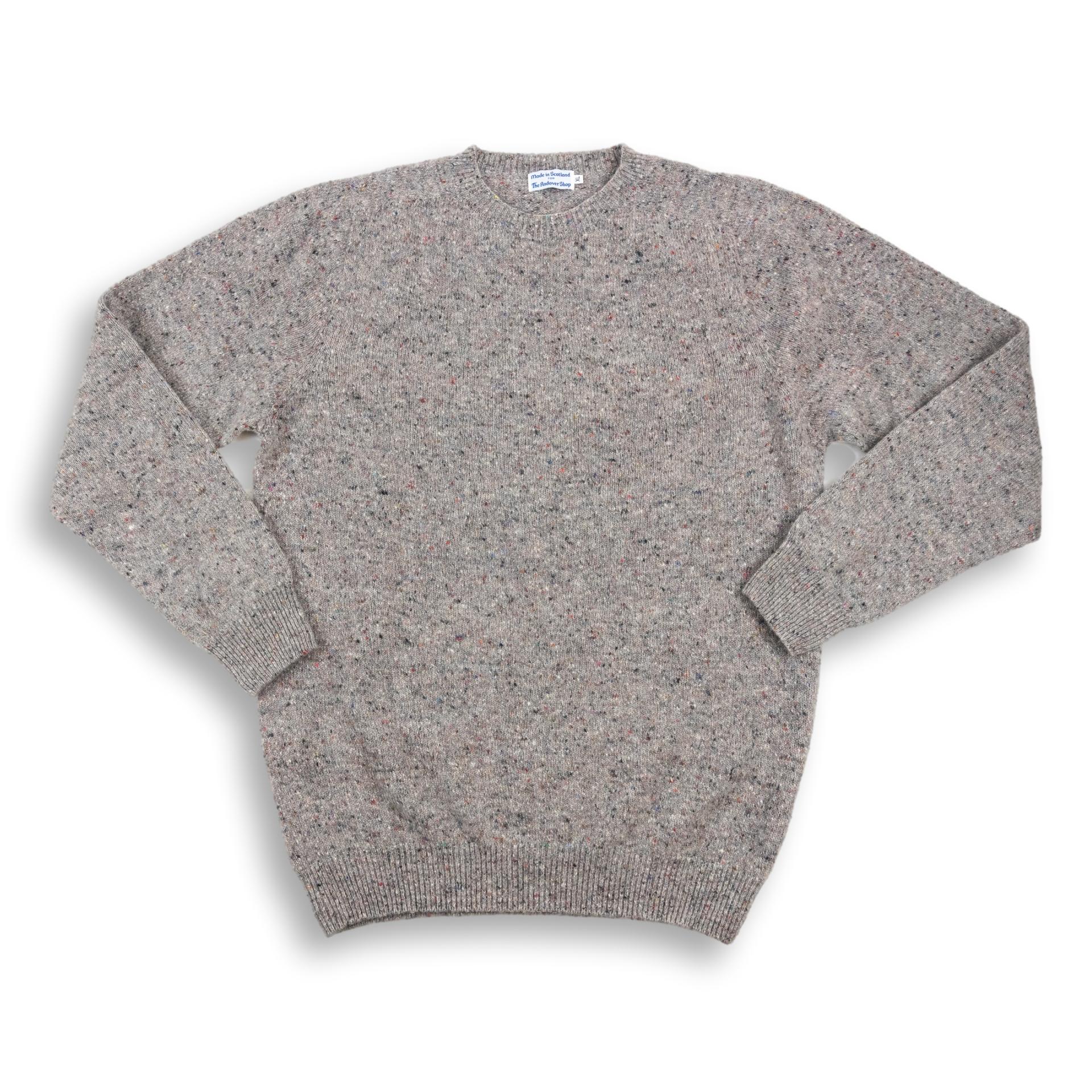 Cashmere and Merino Wool Crewneck Donegal Sweater
