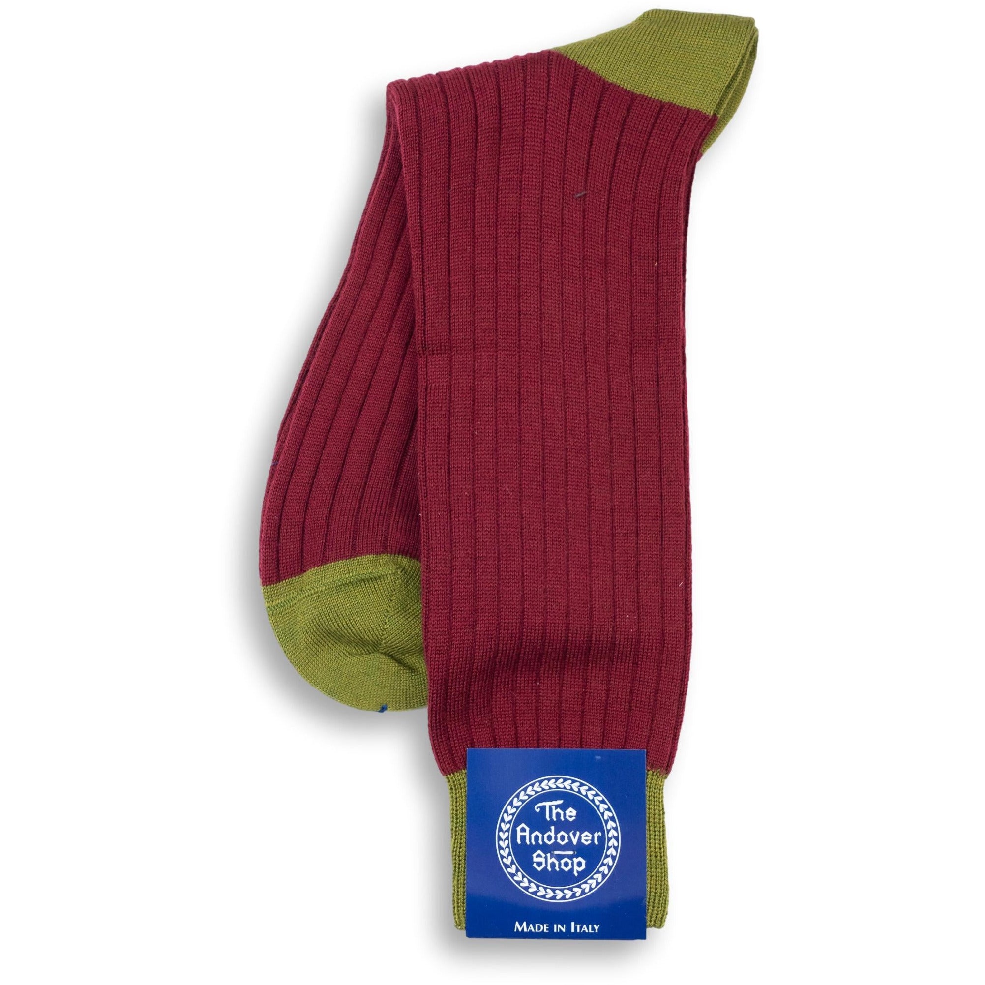 Mid-Calf Alternating Toe and Heel Wool Dress Sock