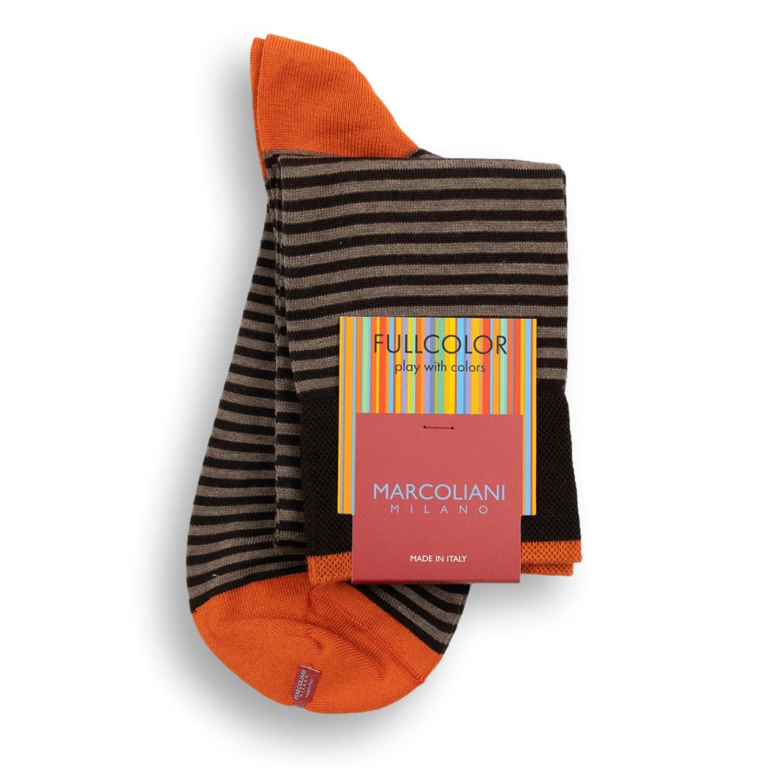 Pima Cotton Palio Stripe Over the Calf Dress Socks