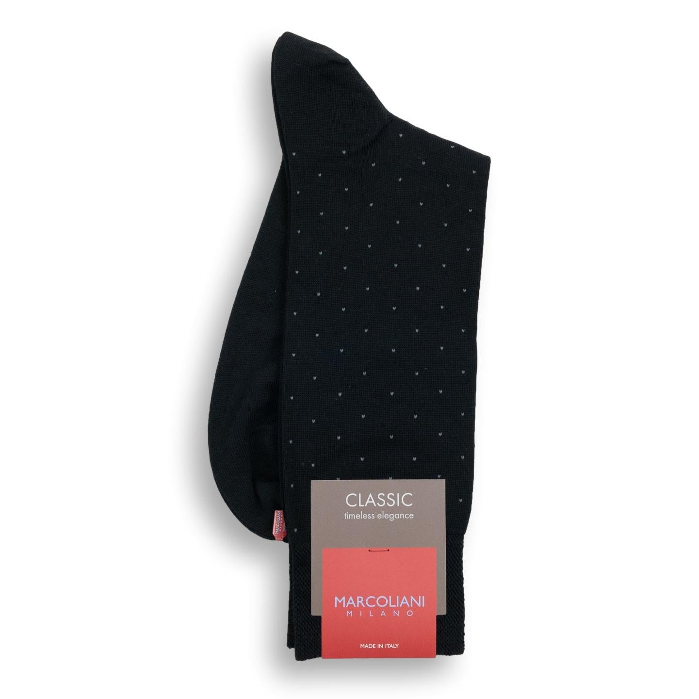 Extrafine Merino Wool Pin Dot Mid-Calf Dress Socks