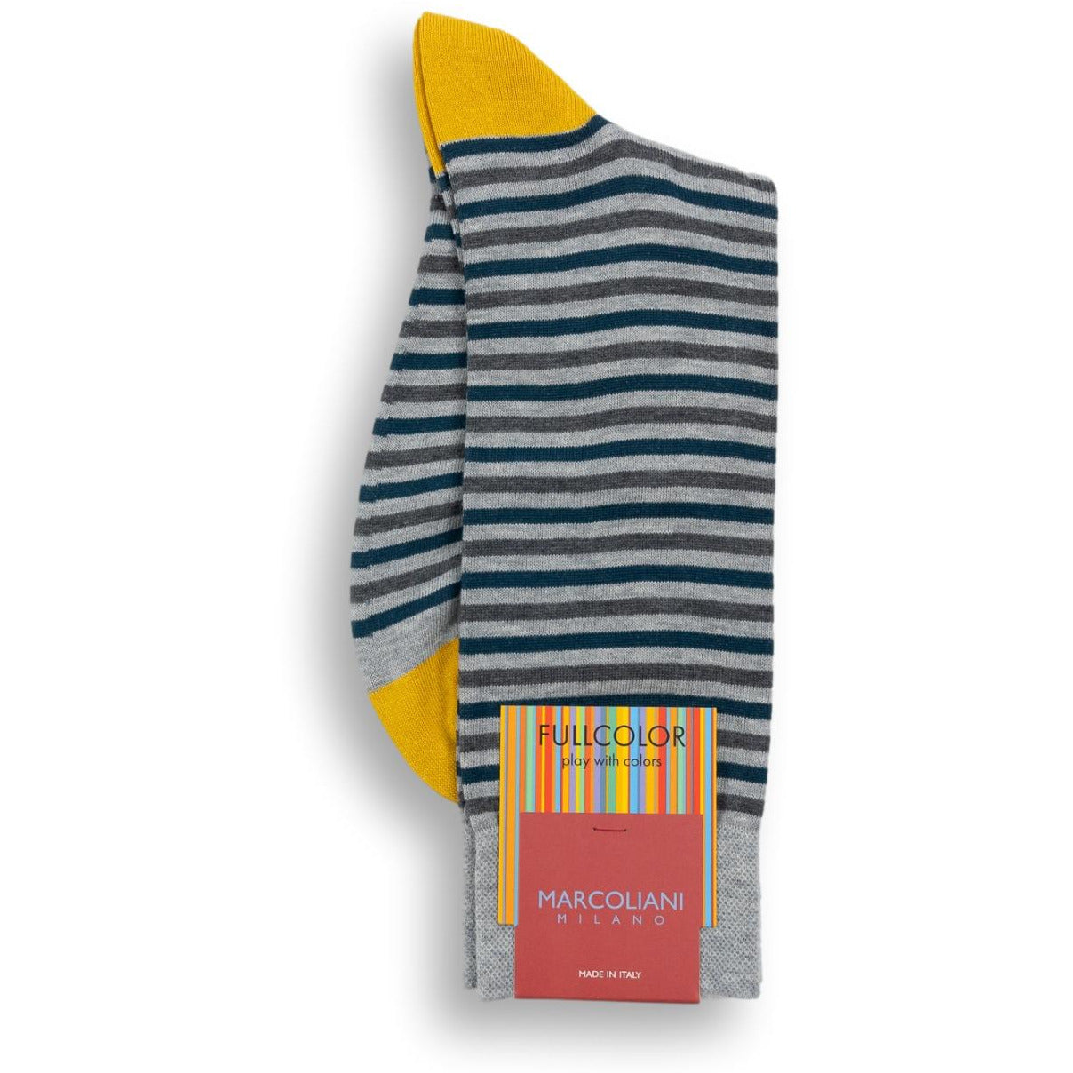 Pima Cotton Easy Stripe Mid-Calf Dress Socks