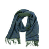 Navy and Green Paisley Cashmere and Silk Scarf