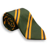 Olive with Maize and Navy Repp Stripe Silk Tie