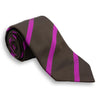 Brown with Magenta Stripe Silk Tie