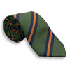 Olive with Navy and Light Orange Repp Stripe Silk Tie