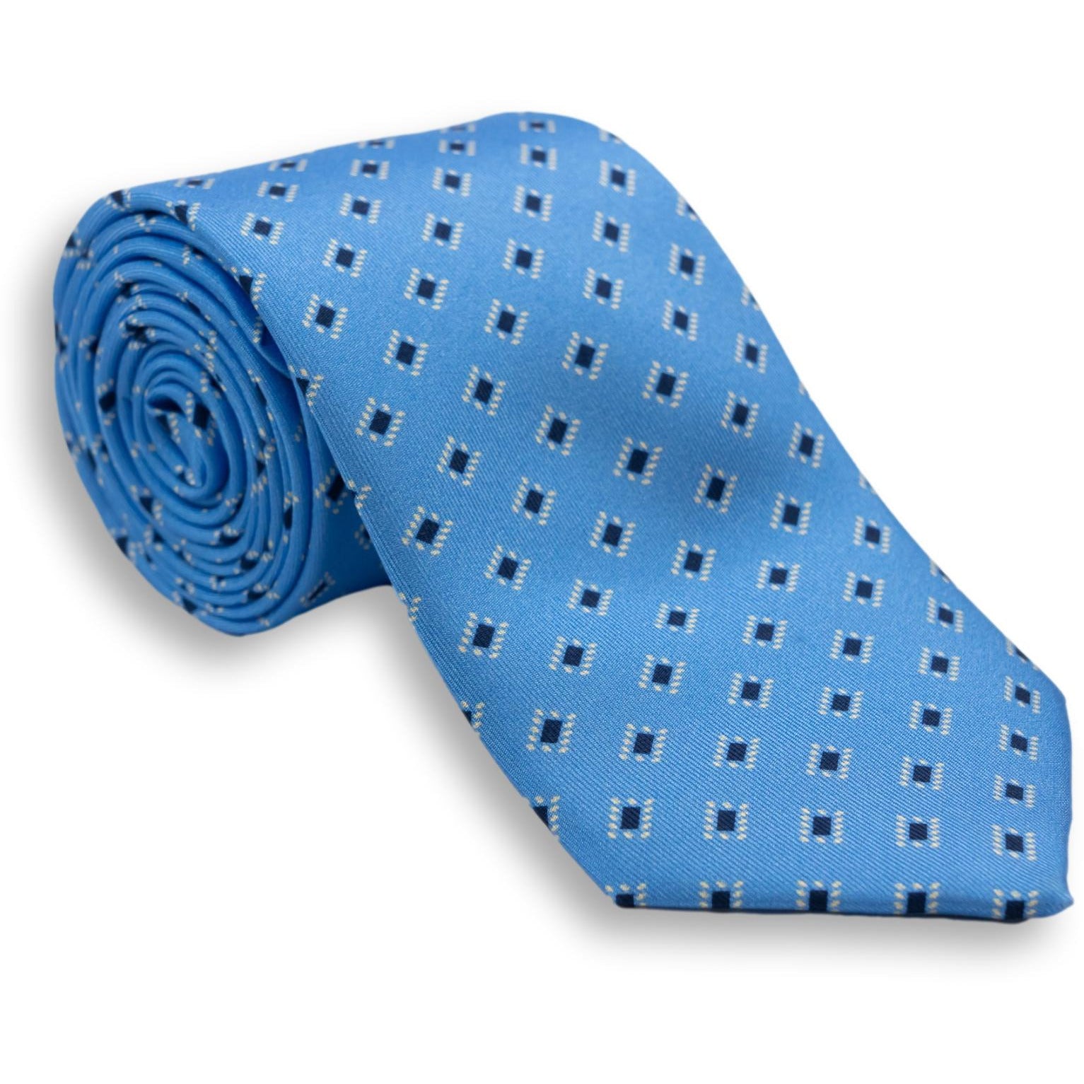 Diamond Motif Silk Print Tie