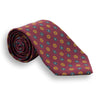 Maroon with Multicolored Shield Irish Poplin Tie