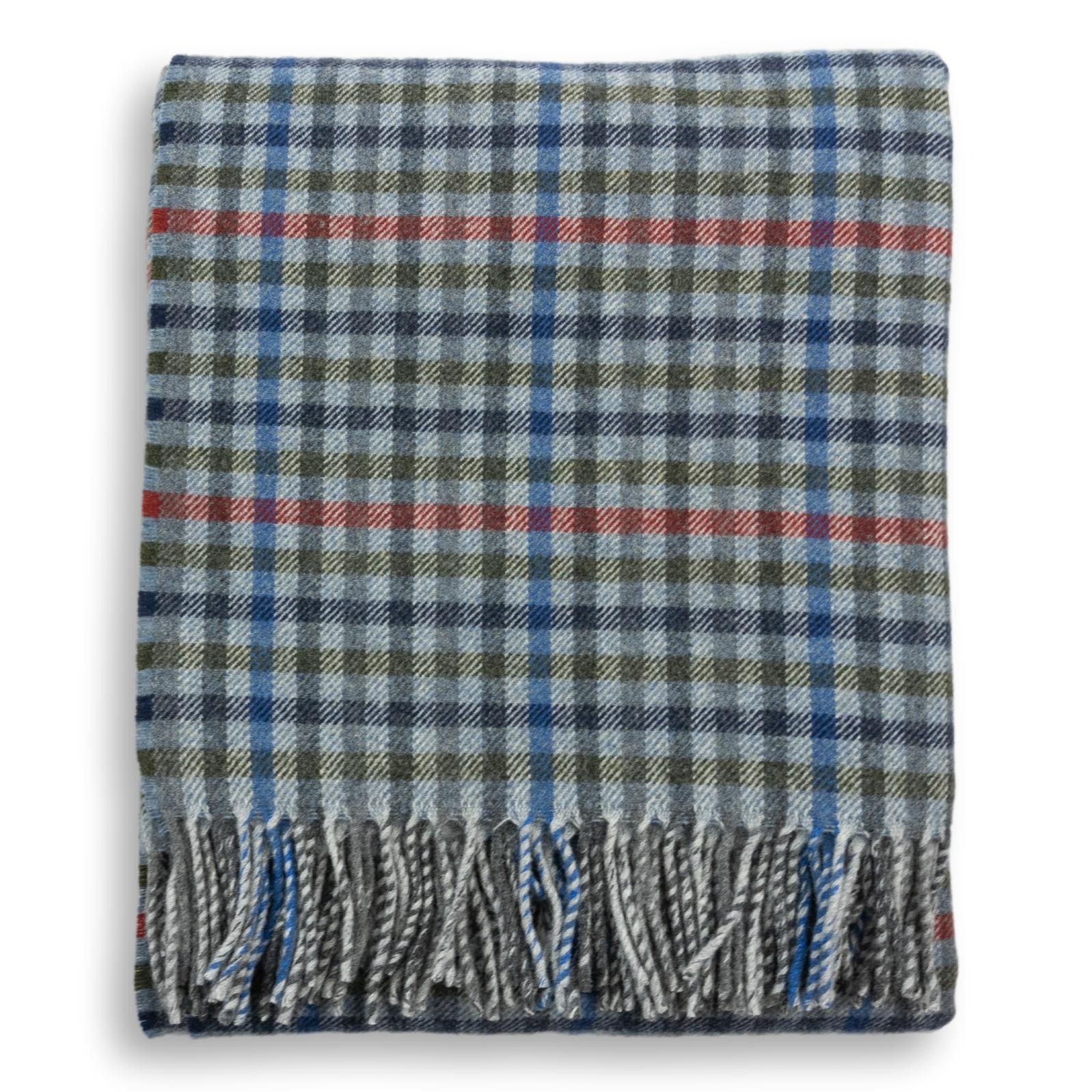 Multicolored Gun Club Check 100% Lambswool Blanket