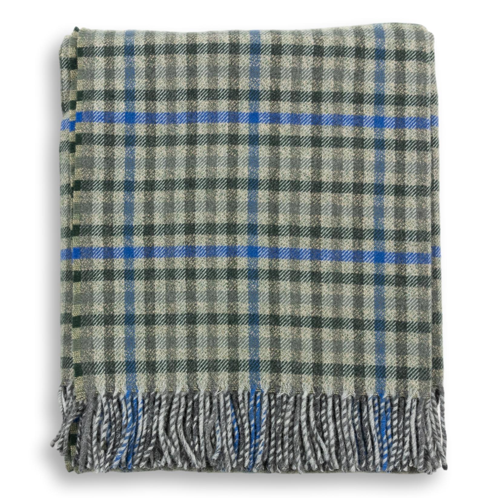 Multicolored Gun Club Check 100% Lambswool Blanket