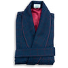 Blue with Red Windowpane Cashmere and Wool Blend Dressing Gown