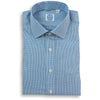 Blue and Green Check Spread Collar Dress Shirt