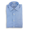 Blue End-on-End Trim Fit Spread Collar Dress Shirt