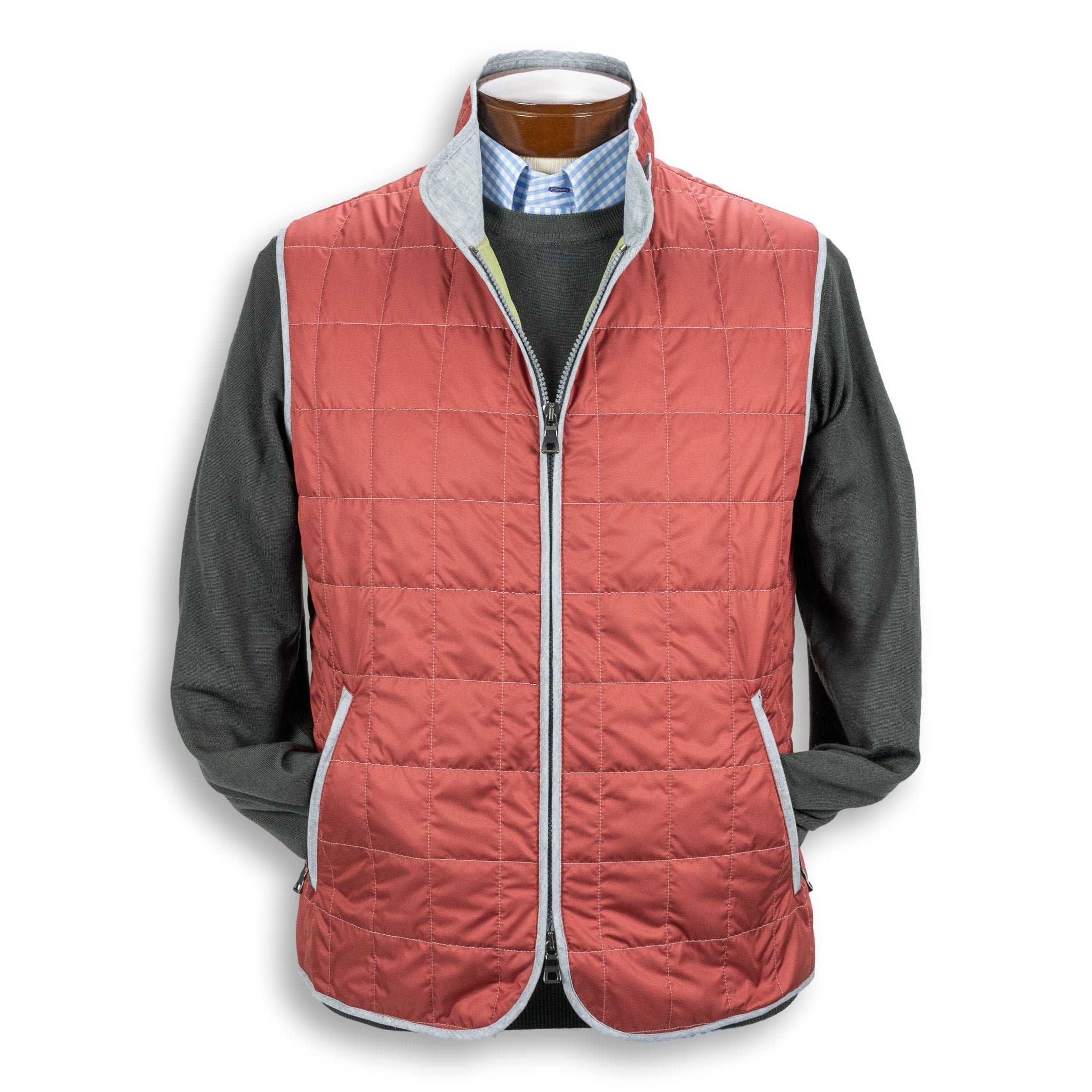 Brick Red Waterville Theo Quilted Vest