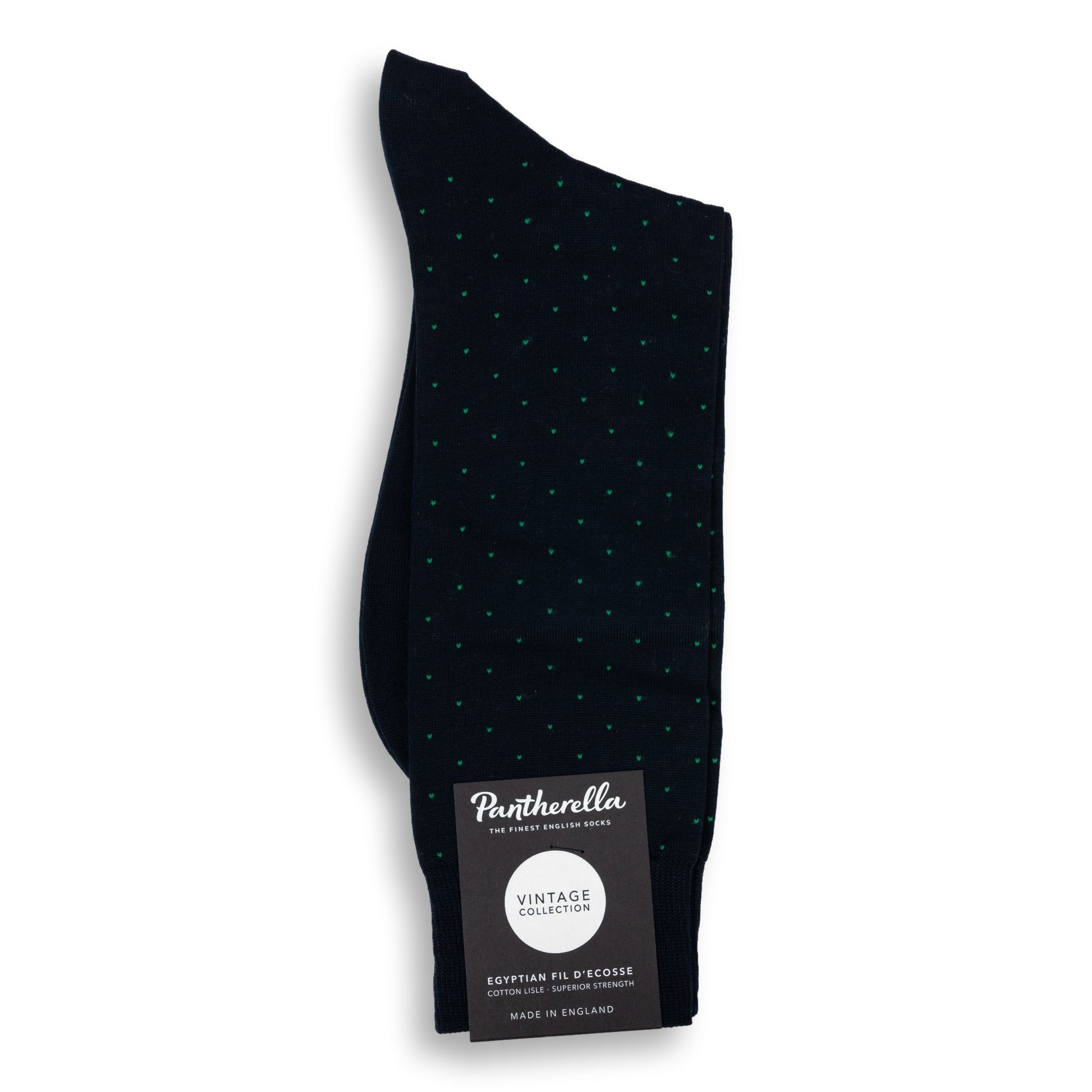 Gadsbury Pin Dot Cotton Mid-Calf Dress Sock