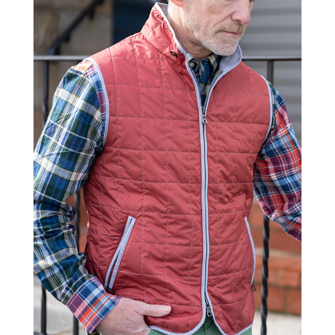 Brick Red Waterville Theo Quilted Vest