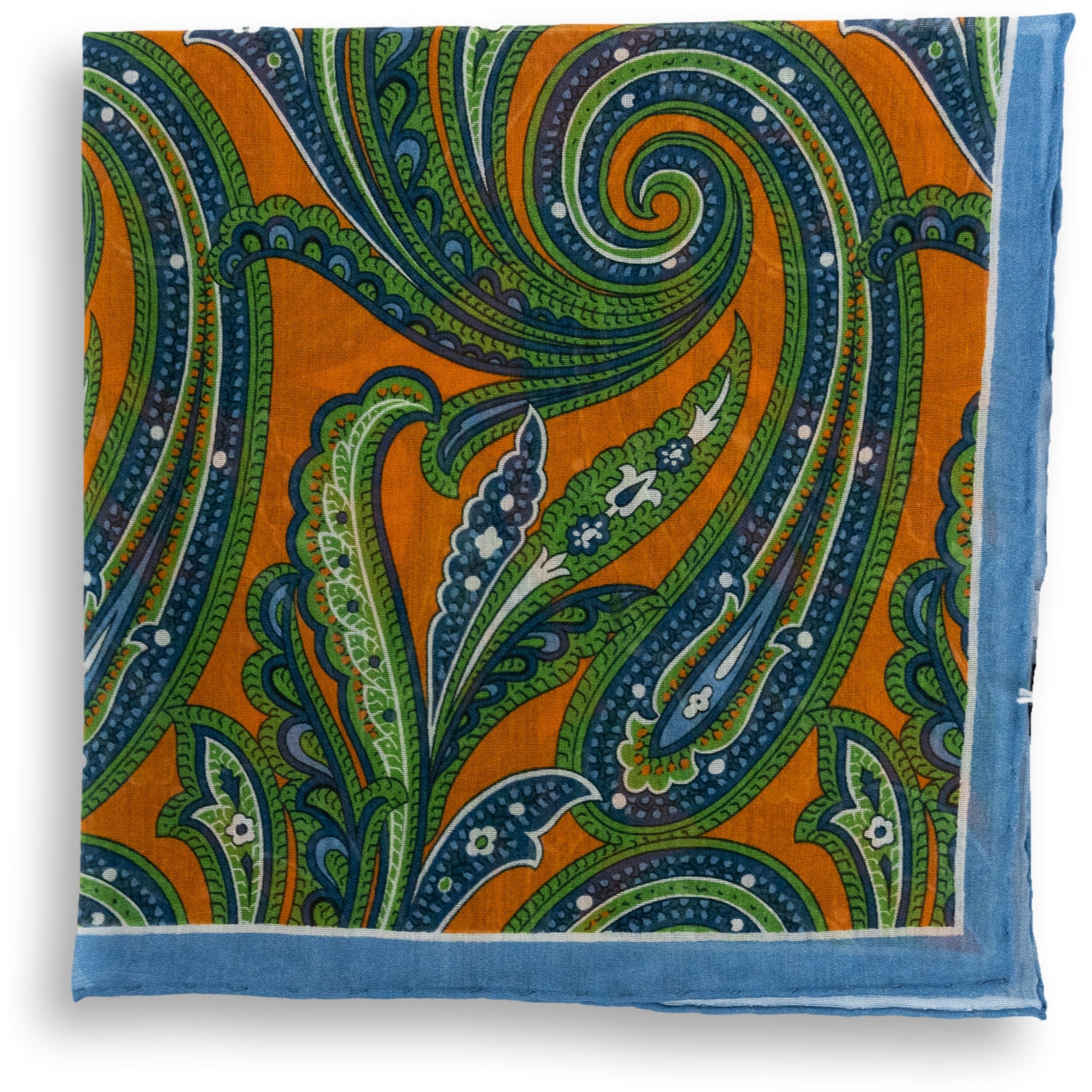 Paisley Pattern Cotton and Linen Pocket Square