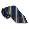 Navy, Brown, and Light Blue Silk Reppe Stripe Tie