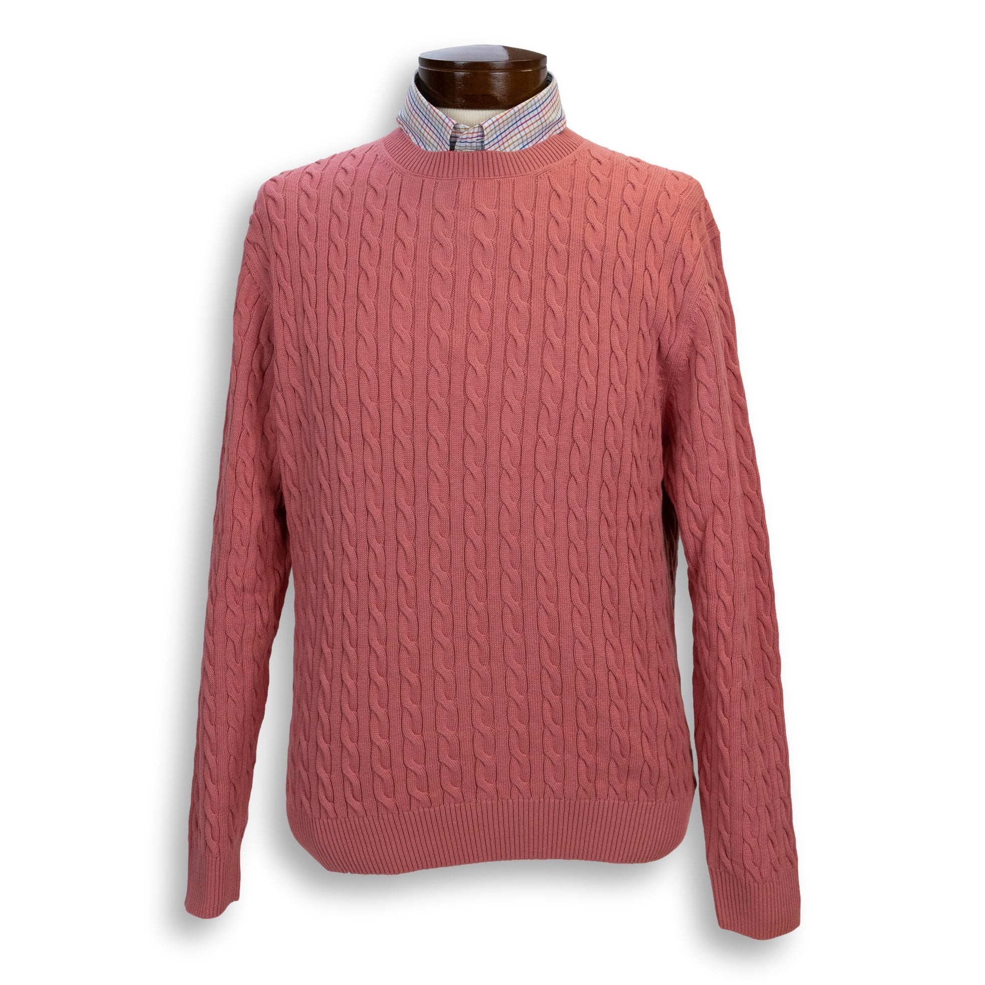 Pima Cotton Cable Crew Neck Sweater