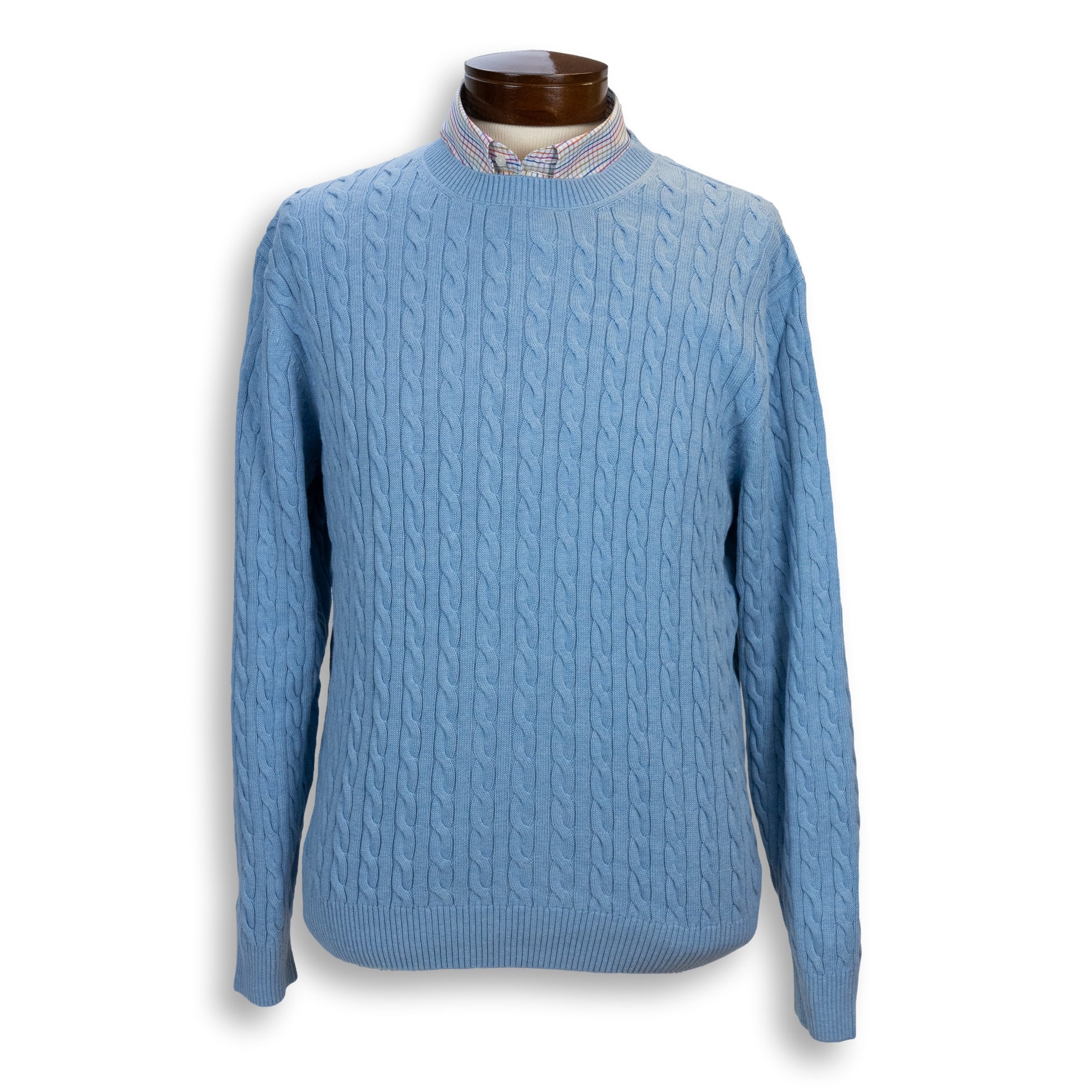 Pima Cotton Cable Crew Neck Sweater