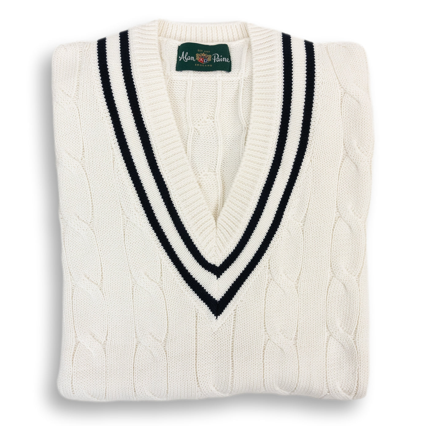 Chadbury Cricket V-Neck Cable Knit Sweater Vest